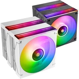 Mars Gaming MCPUX26W MCPU-X26 - Disipador CPU de Doble Torre para Intel y AMD, 6 Heatpipes HCT, 350W TDP, 2 Ventiladores ARGB 120mm Infinity Mirror, Blanco